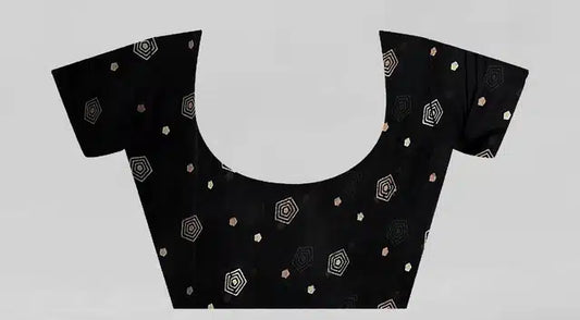 Georgette Printed Saree for Women (Black, 5.95 m)